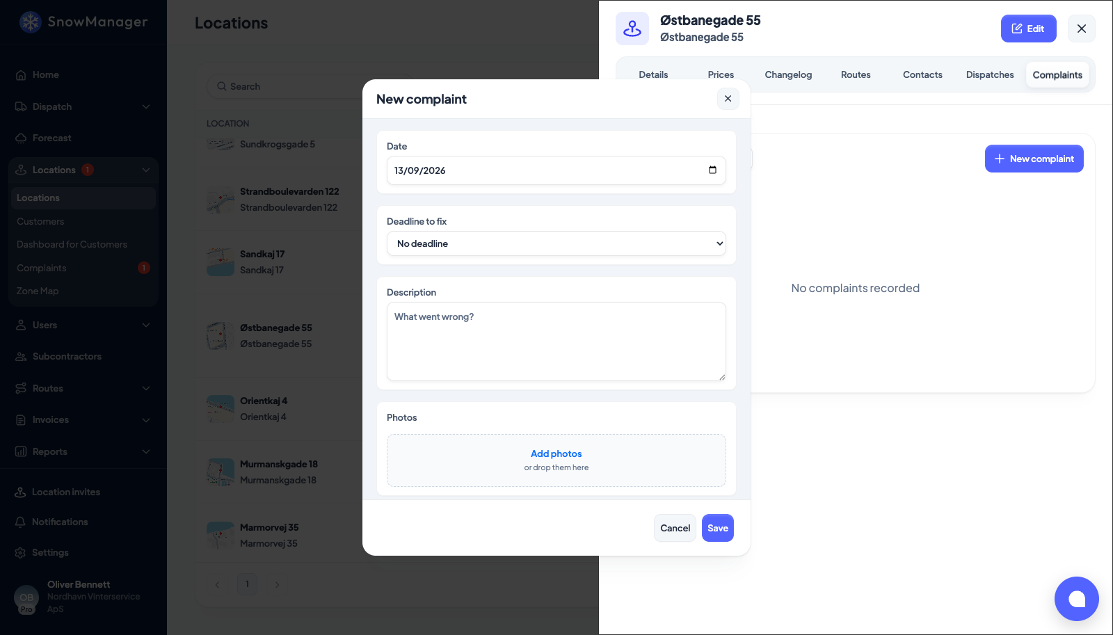 The new complaint form