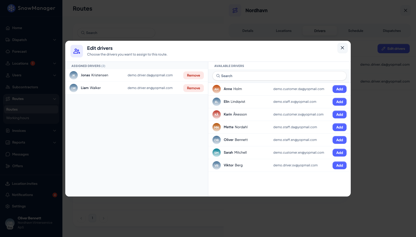 Adding and removing drivers
