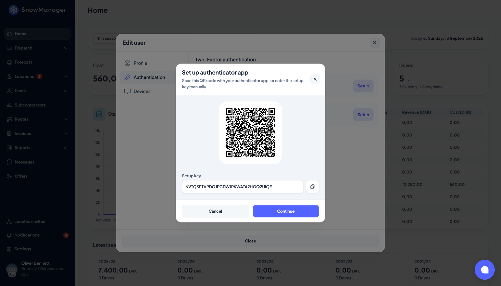 QR-koden att skanna med autentiseringsappen